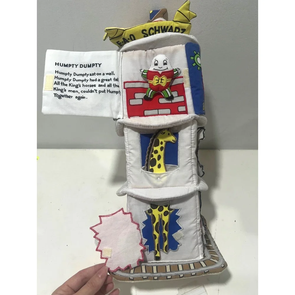 Vintage 1996 FAO Schwarz Nursery Rhyme Soft Activity Tower Plush Toy 16